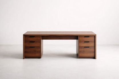 Walnut Wood Executive Desk with Drawers 200cm x 80cm x 75cm