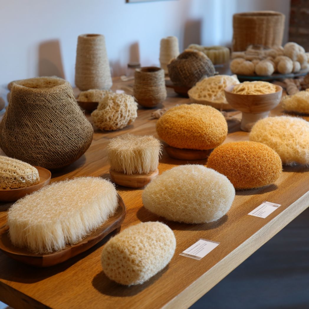 Natural Loofah Sponge Collection (Luffa cylindrica) – Eco-Friendly Bath & Kitchen Use – Mixed Sizes – 5 Pieces-Gmhome Rentals