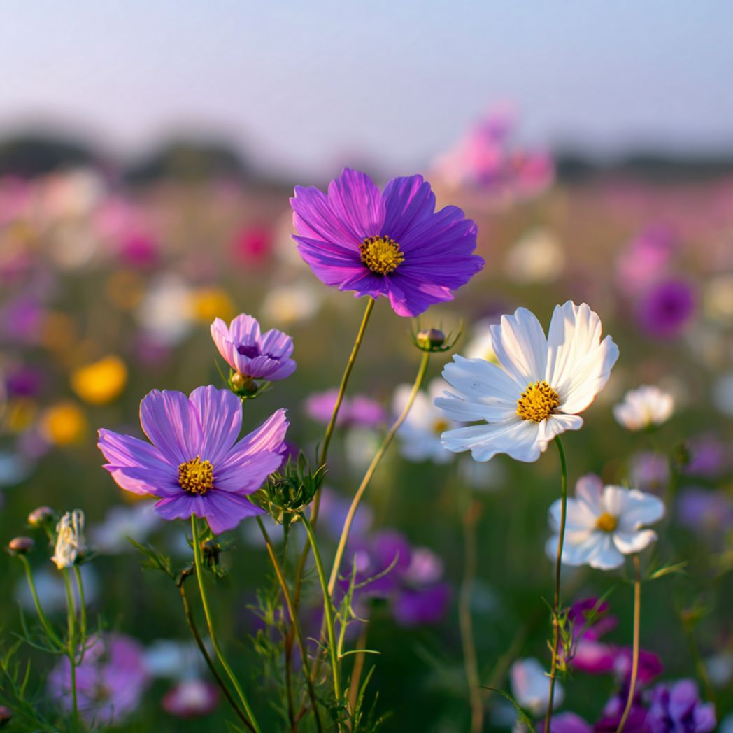 Cosmos Flower Seeds (Cosmos bipinnatus) – Purple & White Mix – Annual Garden Flower – 100 Count-Gmhome Rentals