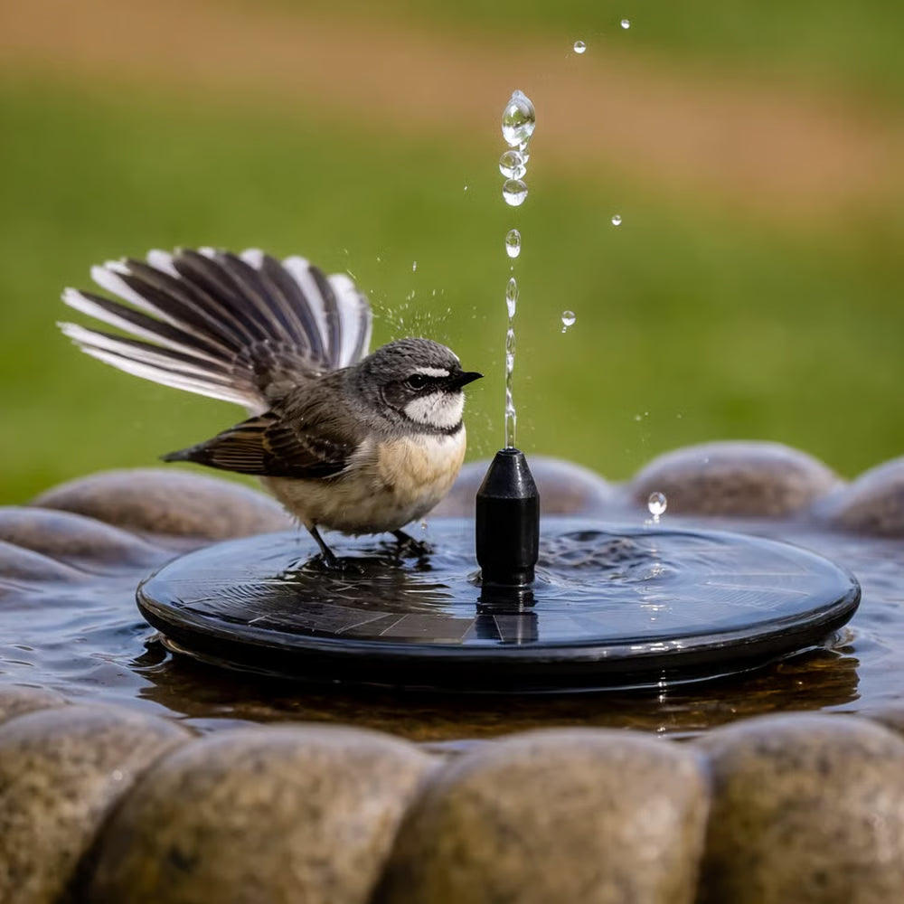 Solar Bird Bath Fountain with 6 Nozzles