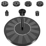 Solar Bird Bath Fountain with 6 Nozzles