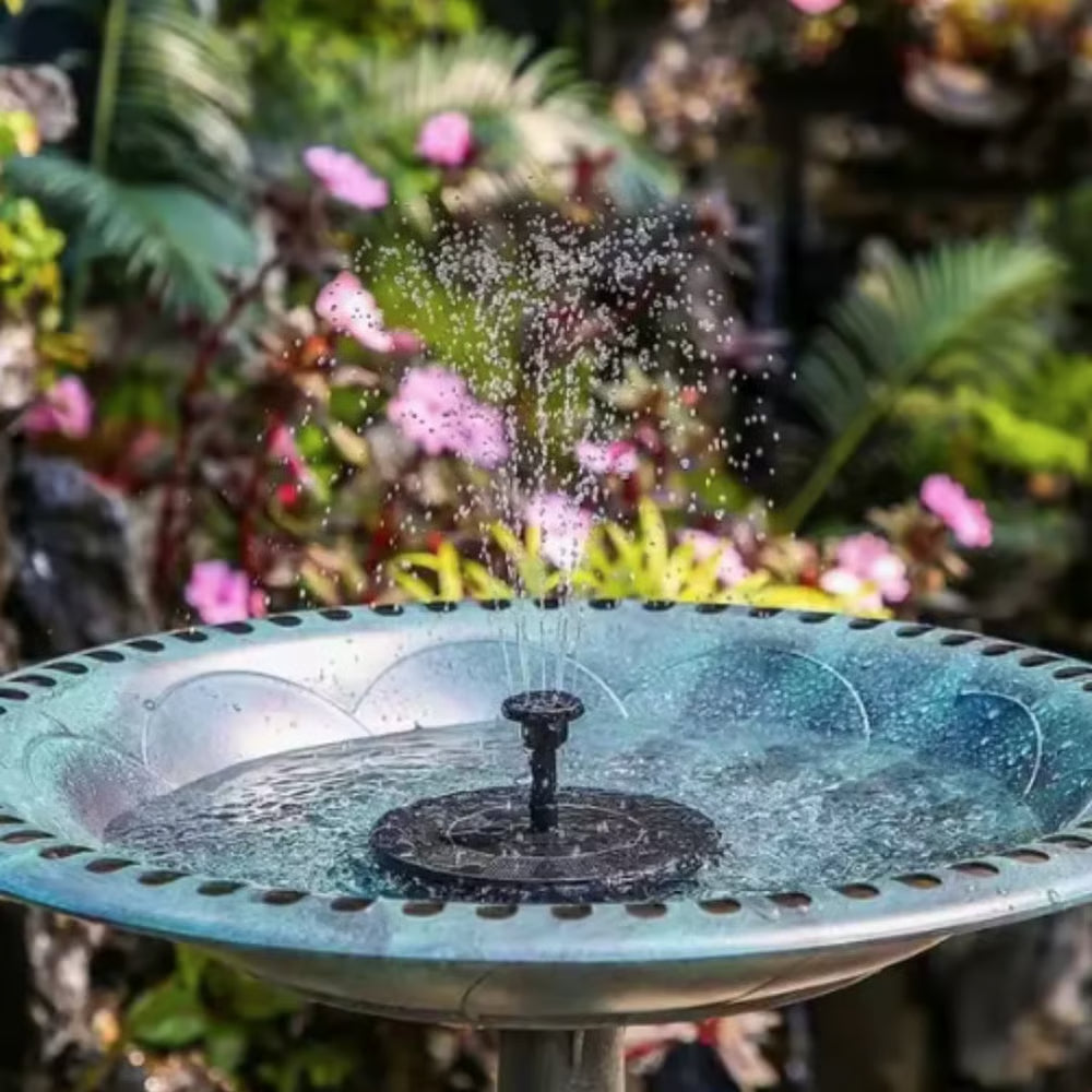Solar Bird Bath Fountain with 6 Nozzles