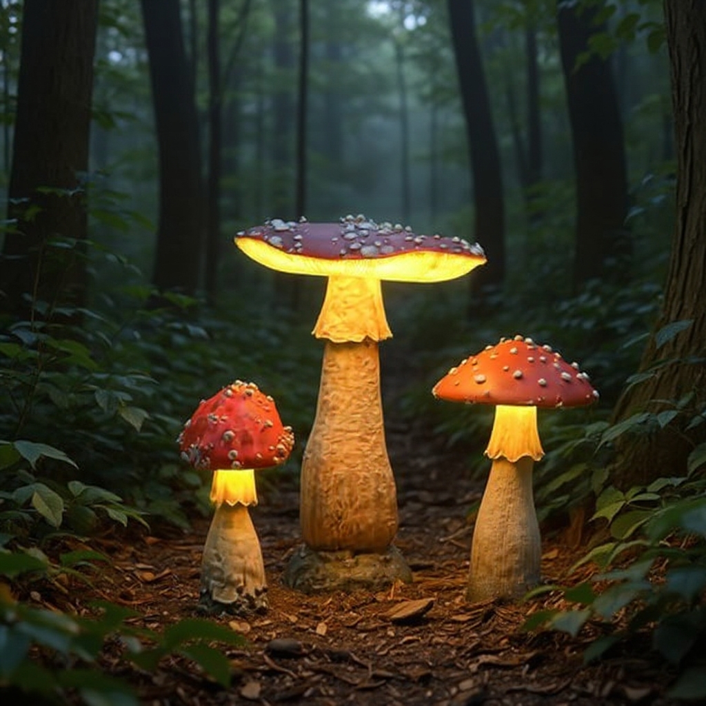🍄Handmade LED Glowing Mushroom Art Decorations Crafts