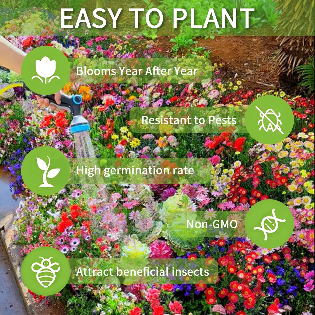 🌱Premium Hardy Mixed Perennial Flowers Seeds | Over 60 Varieties | Perfect for Beginners