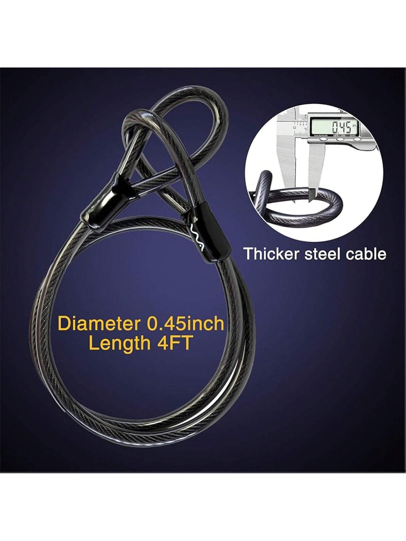 Bike U Lock,20mm Heavy Duty Combination D Lock Shackle 4ft Length Security With Sturdy Mounting Bracket And Anti Theft Secure Locks- SHEINEU