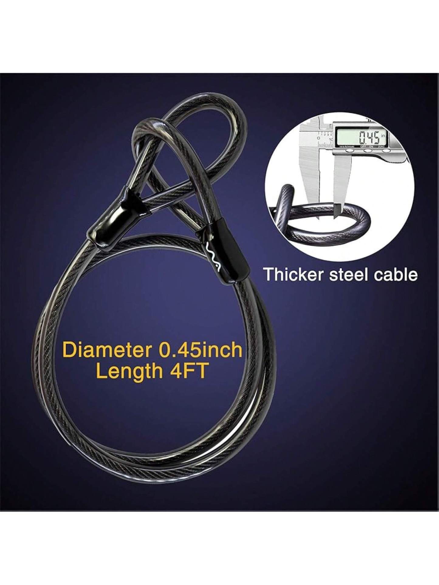 Bike U Lock,20mm Heavy Duty Combination D Lock Shackle 4ft Length Security With Sturdy Mounting Bracket And Anti Theft Secure Locks- SHEINEU