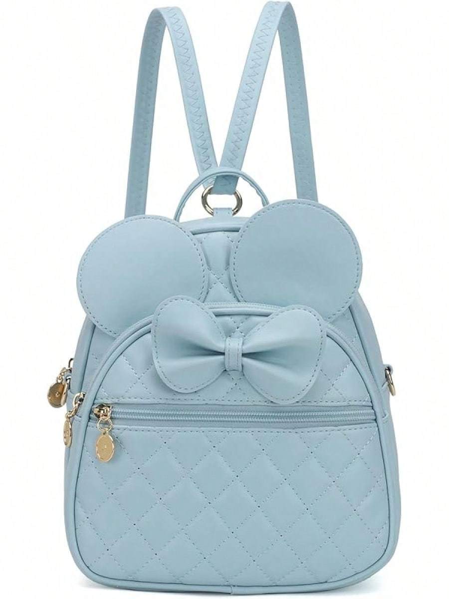 KL928 Girls Bowknot Polka Cute Backpack Small Daypacks Convertible Shoulder Bag Purse Women- SHEINEU