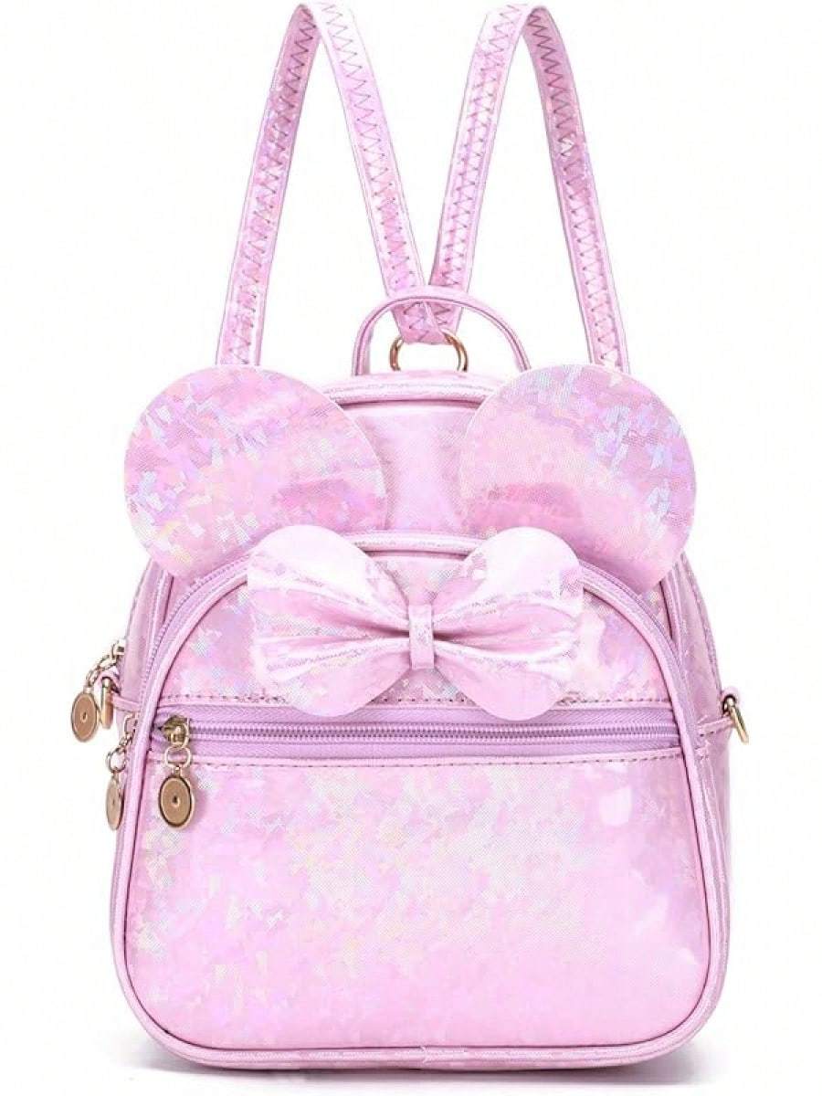 KL928 Girls Bowknot Polka Cute Backpack Small Daypacks Convertible Shoulder Bag Purse Women- SHEINEU