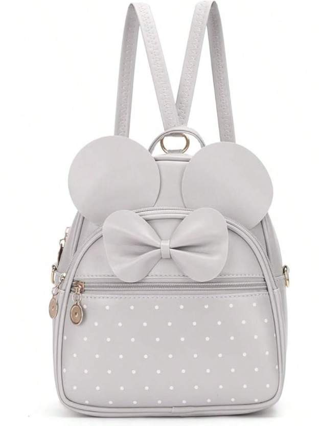 KL928 Girls Bowknot Polka Cute Backpack Small Daypacks Convertible Shoulder Bag Purse Women- SHEINEU