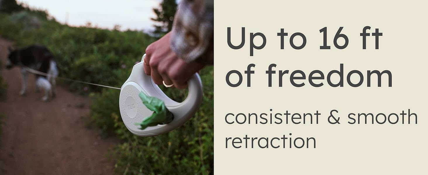 oval retractable leash 16 ft