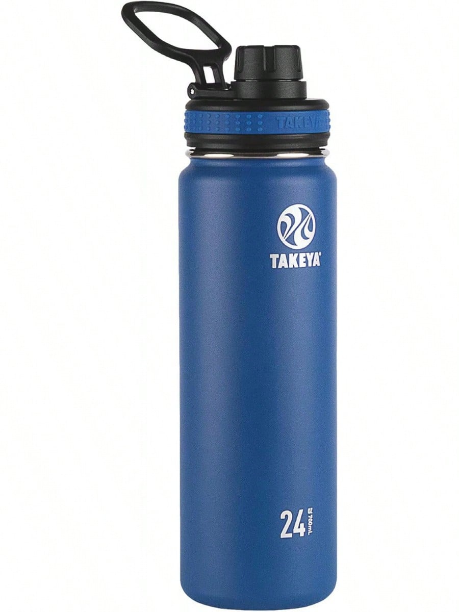 Takeya Originals 24 Oz Vacuum Insulated Stainless Steel Bottle With Spout Lid, Navy- SHEINEU