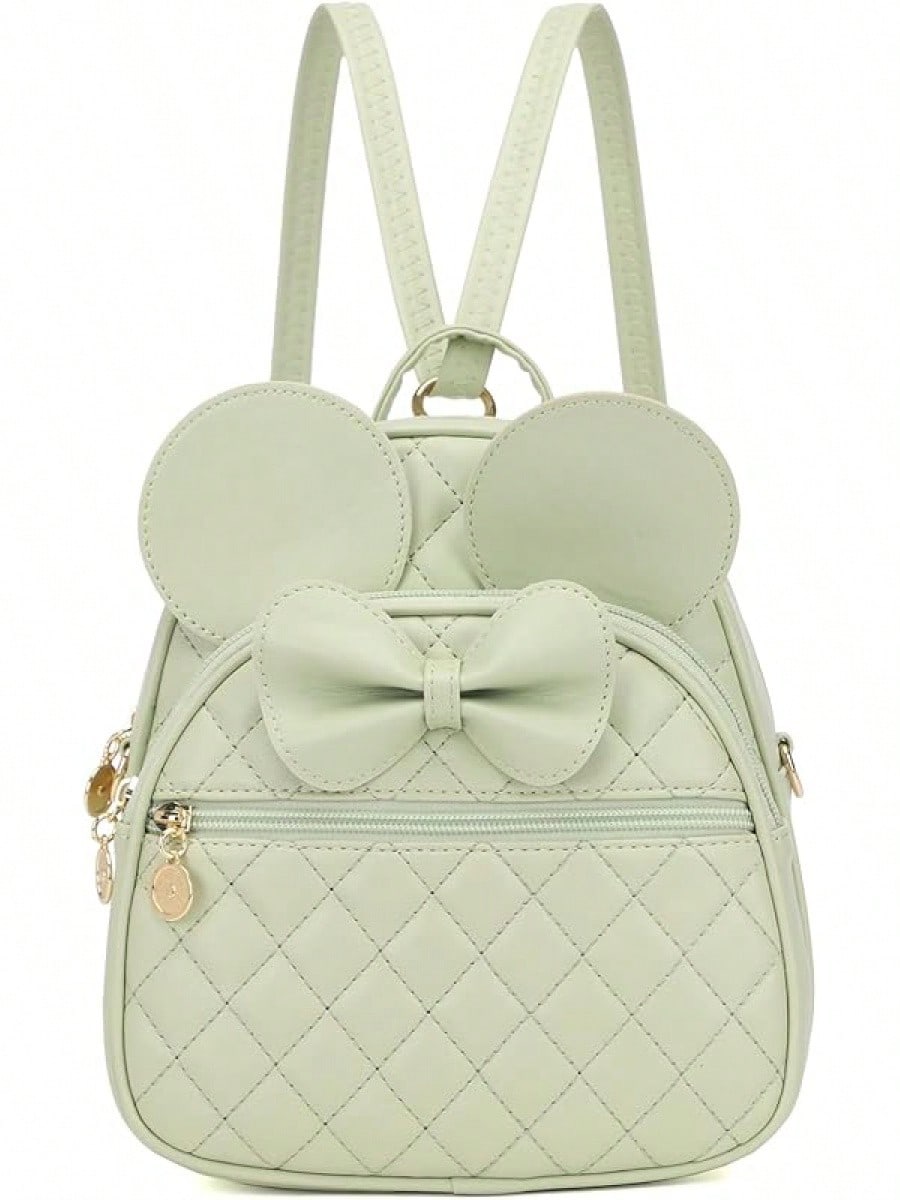 KL928 Girls Bowknot Polka Cute Backpack Small Daypacks Convertible Shoulder Bag Purse Women- SHEINEU