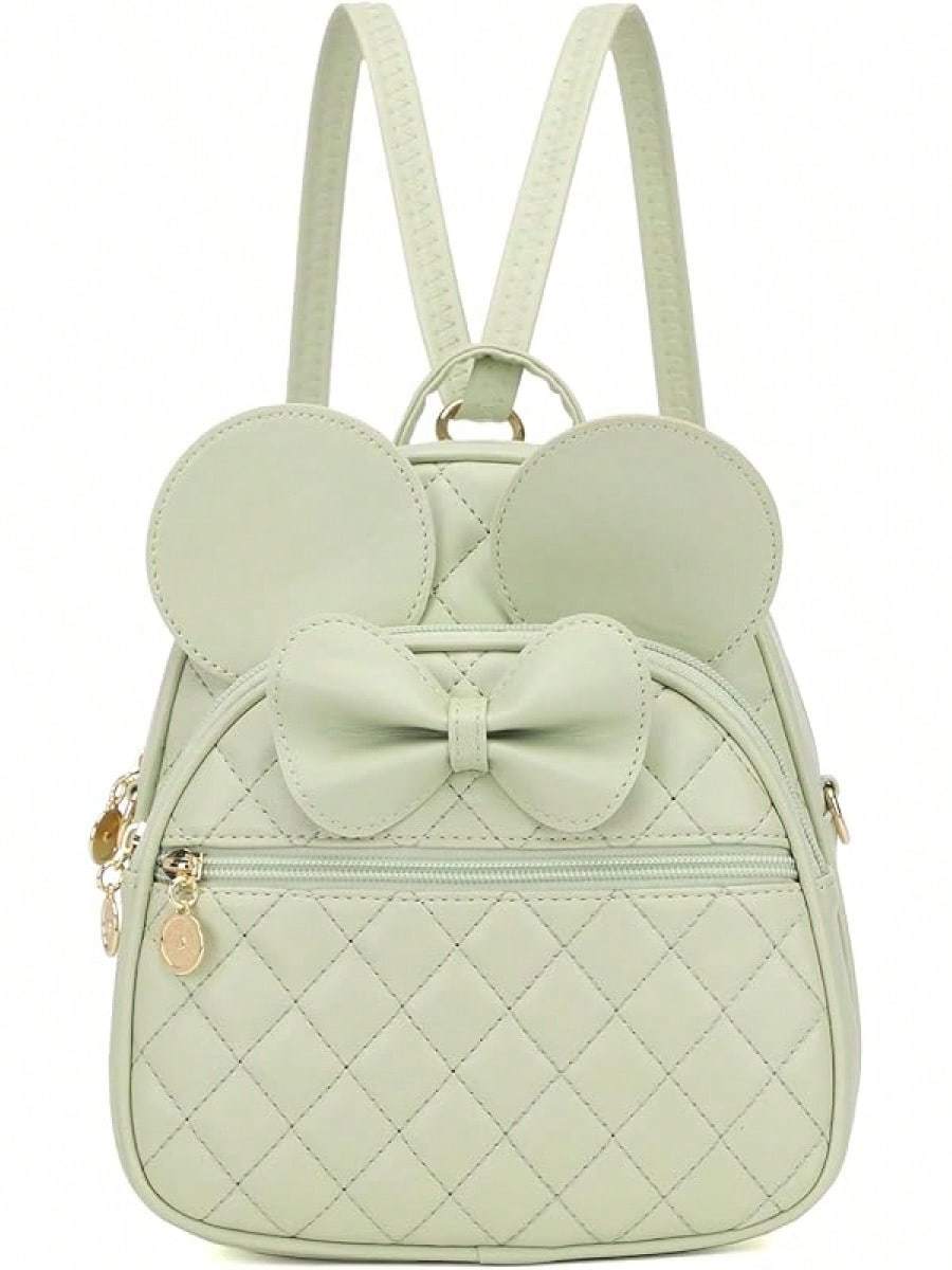 KL928 Girls Bowknot Polka Cute Backpack Small Daypacks Convertible Shoulder Bag Purse Women- SHEINEU