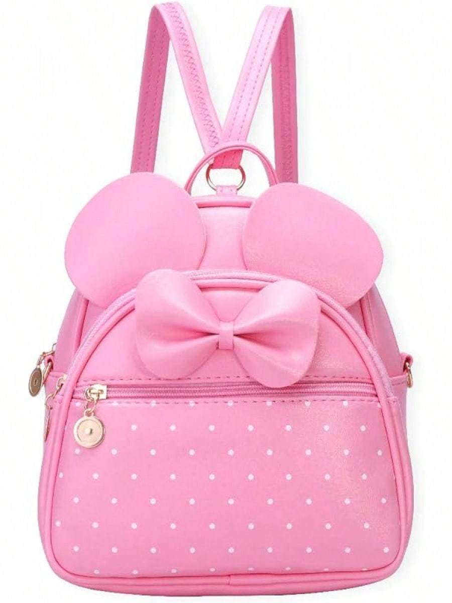 KL928 Girls Bowknot Polka Cute Backpack Small Daypacks Convertible Shoulder Bag Purse Women- SHEINEU