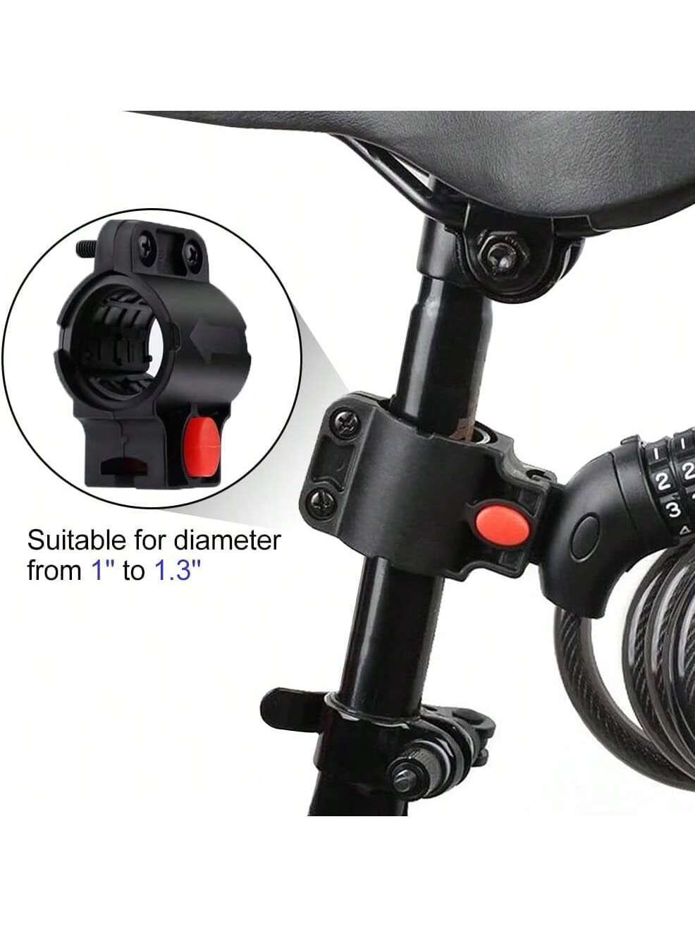 NDakter Bike Lock, 4/5.6 Feet, High Security 5 Digit Resettable Combination Coiling Lock, Heavy Duty Anti Theft With Mounting Bracket, 1/2 Inch Diameter (12mm)- SHEINEU