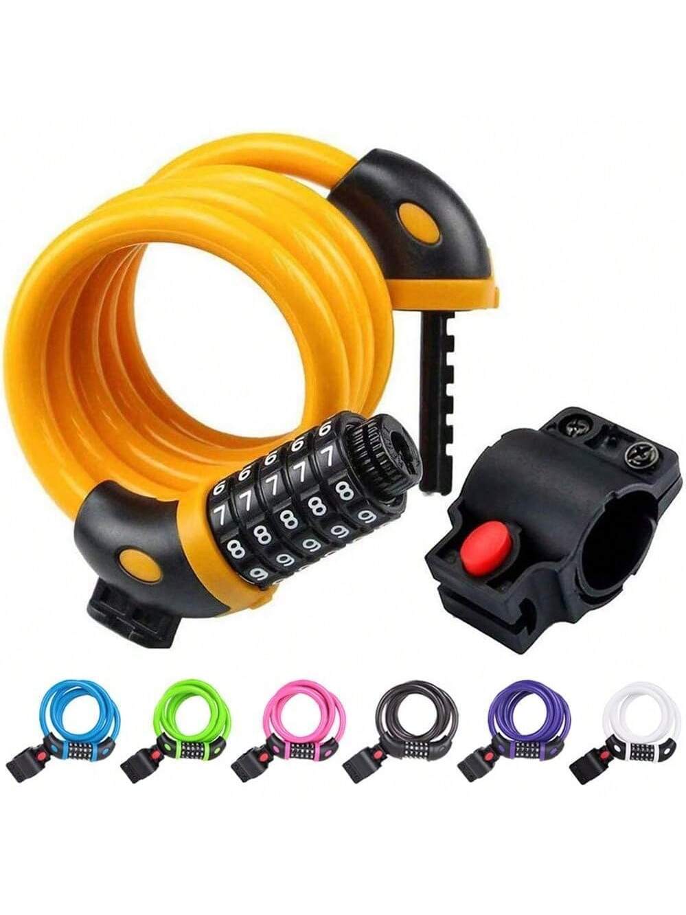 NDakter Bike Lock, 4/5.6 Feet, High Security 5 Digit Resettable Combination Coiling Lock, Heavy Duty Anti Theft With Mounting Bracket, 1/2 Inch Diameter (12mm)- SHEINEU