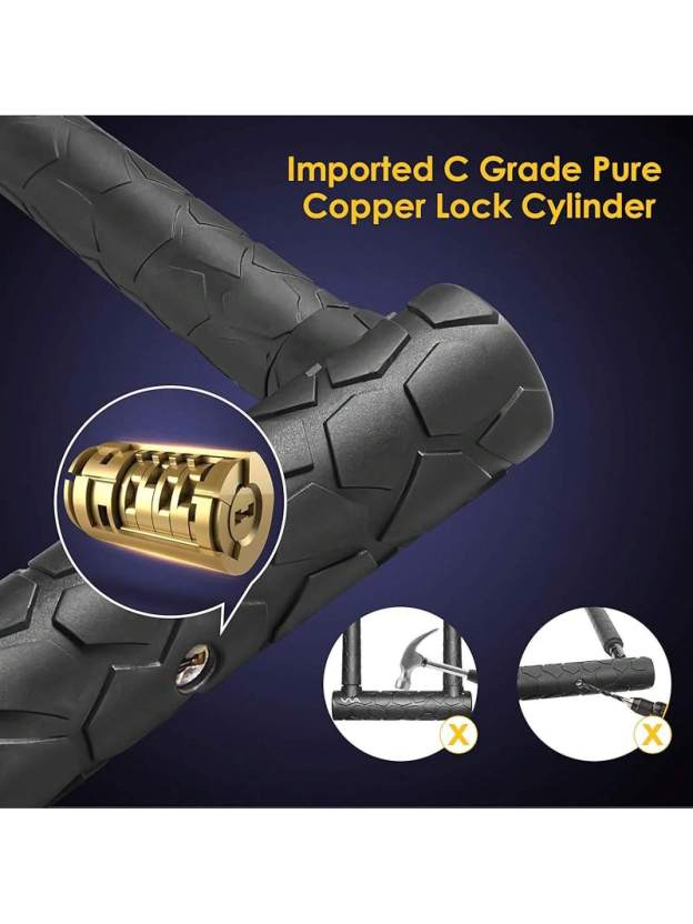 Bike U Lock,20mm Heavy Duty Combination D Lock Shackle 4ft Length Security With Sturdy Mounting Bracket And Anti Theft Secure Locks- SHEINEU