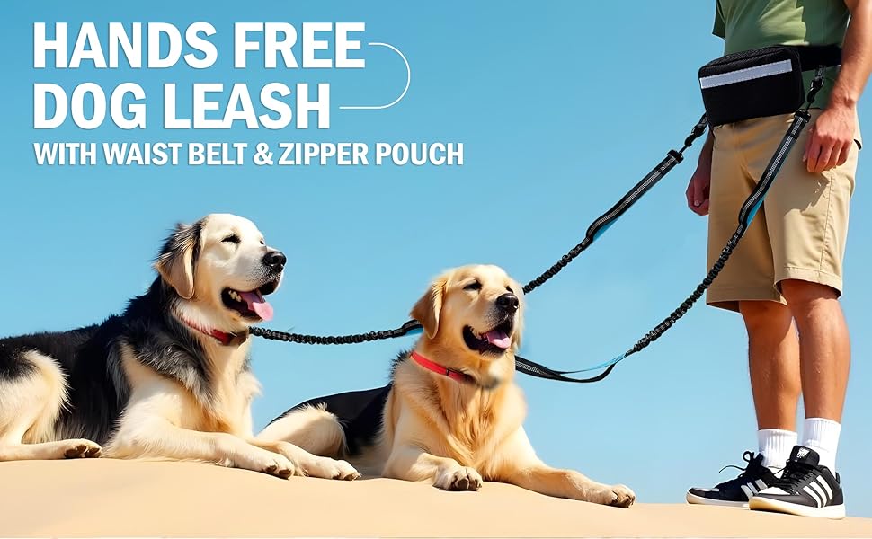 hands free dog leash; waist leash for dog walking; dog walking accessories; hands free leash;