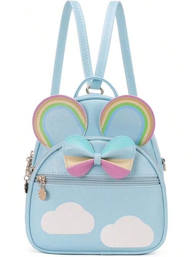 KL928 Girls Bowknot Polka Cute Backpack Small Daypacks Convertible Shoulder Bag Purse Women- SHEINEU