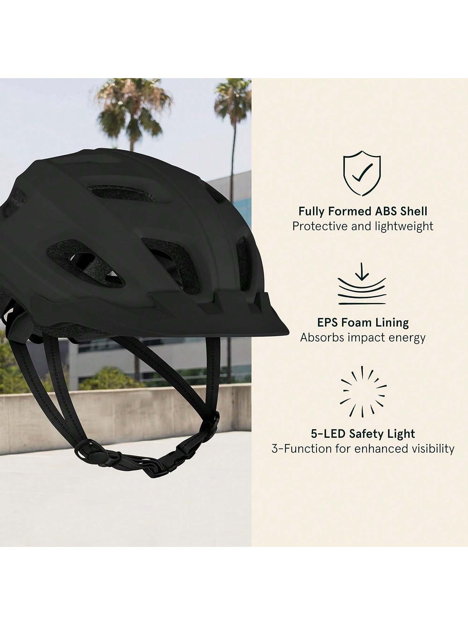 Helmet With LED Safety Light Adjustable Dial & Removable Visor- SHEINEU
