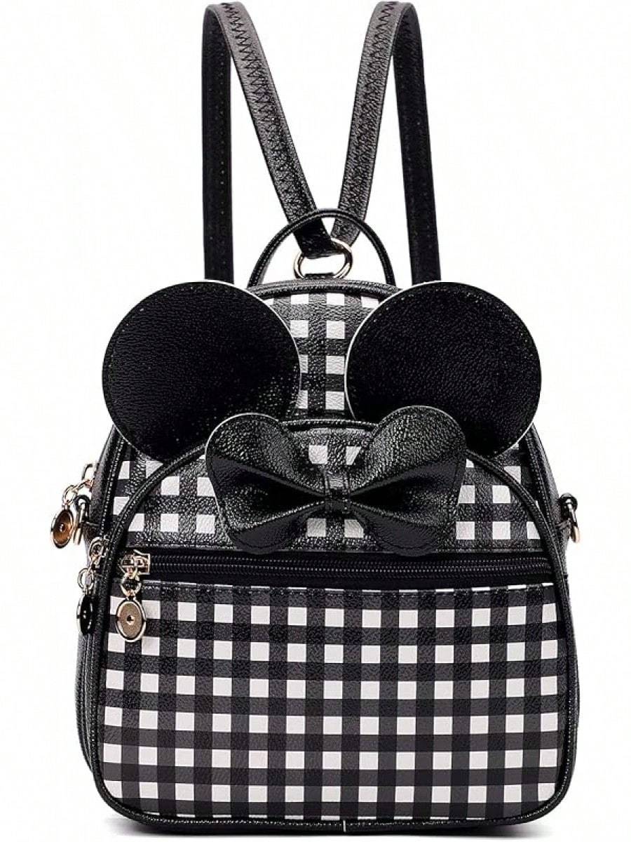 KL928 Girls Bowknot Polka Cute Backpack Small Daypacks Convertible Shoulder Bag Purse Women- SHEINEU