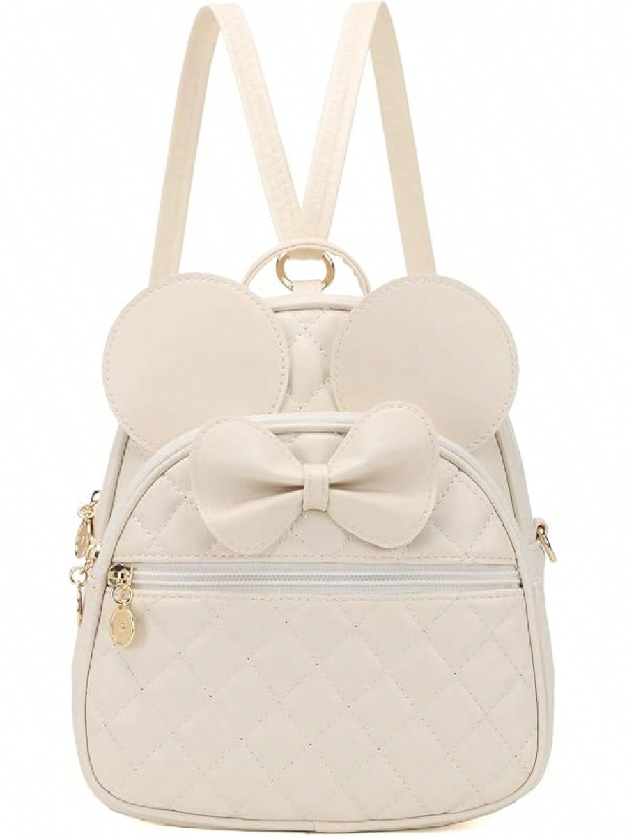 KL928 Girls Bowknot Polka Cute Backpack Small Daypacks Convertible Shoulder Bag Purse Women- SHEINEU