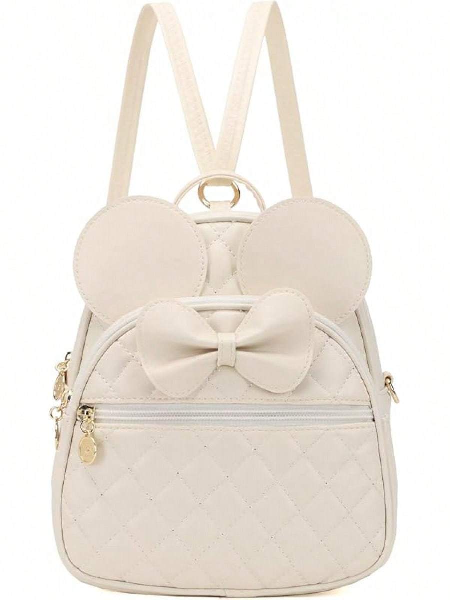 KL928 Girls Bowknot Polka Cute Backpack Small Daypacks Convertible Shoulder Bag Purse Women- SHEINEU