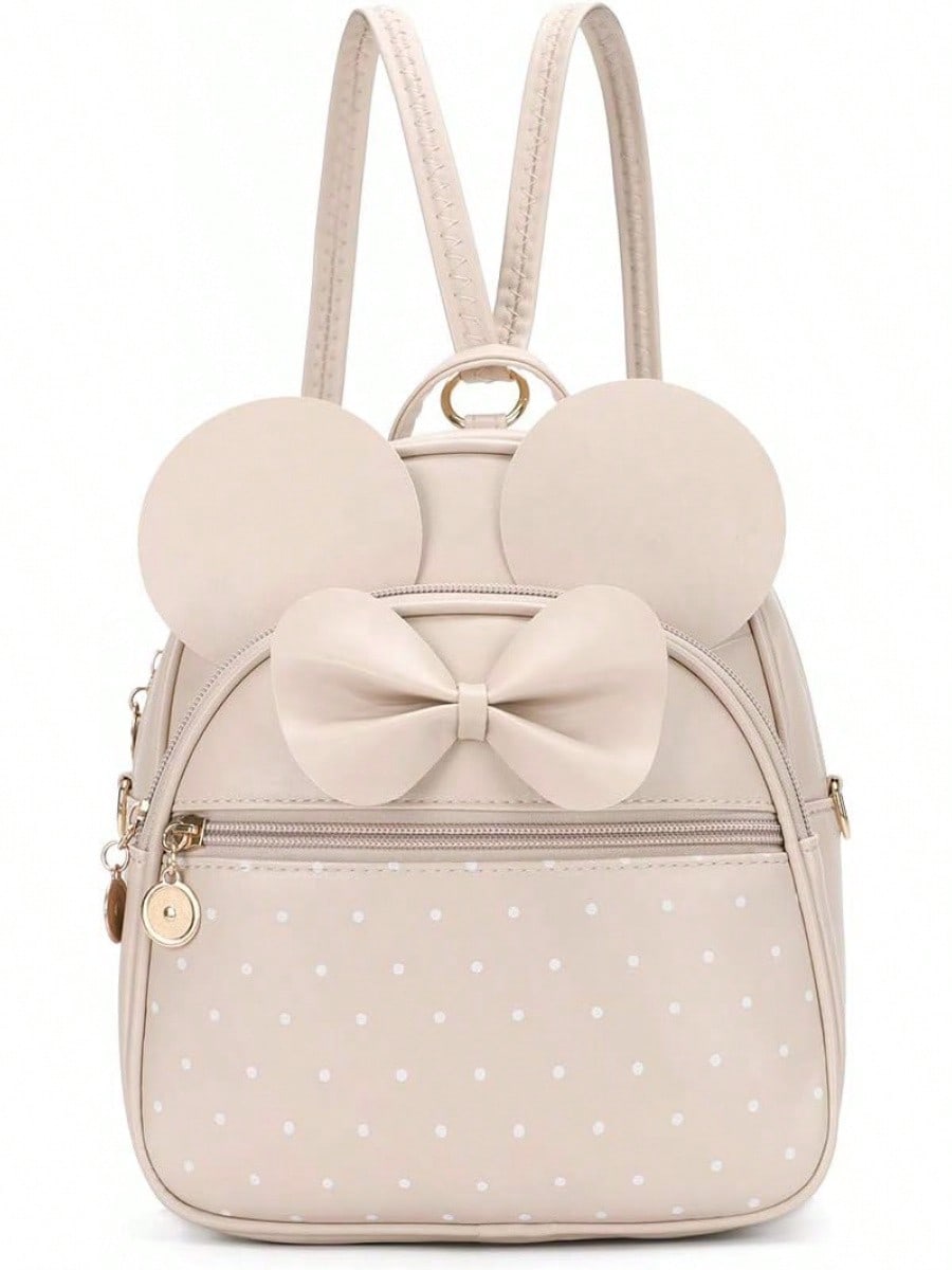 KL928 Girls Bowknot Polka Cute Backpack Small Daypacks Convertible Shoulder Bag Purse Women- SHEINEU