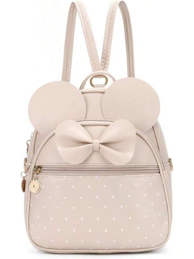 KL928 Girls Bowknot Polka Cute Backpack Small Daypacks Convertible Shoulder Bag Purse Women- SHEINEU