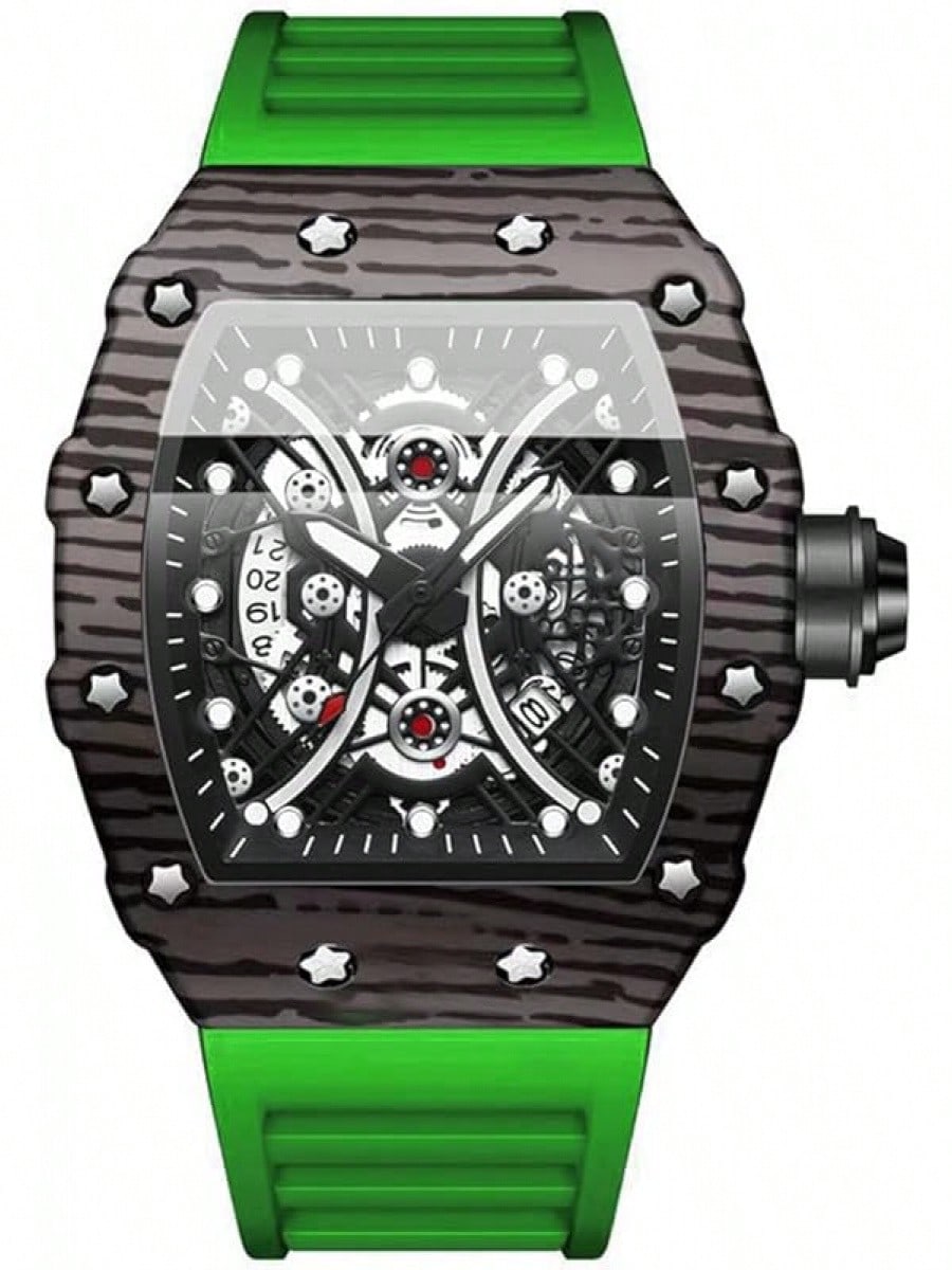 Tiong IrregularSilicone Shaped Business Men's Watch,Luminous Waterproof Men's Watch- SHEINEU