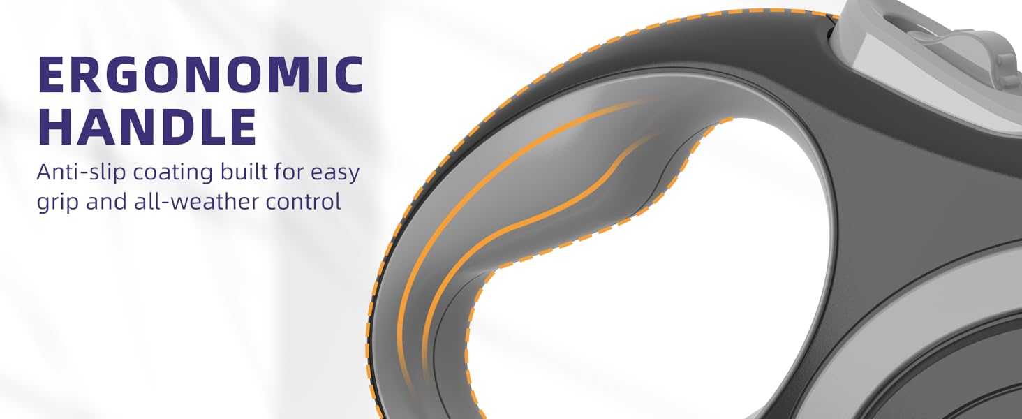 Emperor Pets | 26ft Heavy Duty Retractable Dog Leash - For Pets Up to 110lbs - Classic Series -Grey