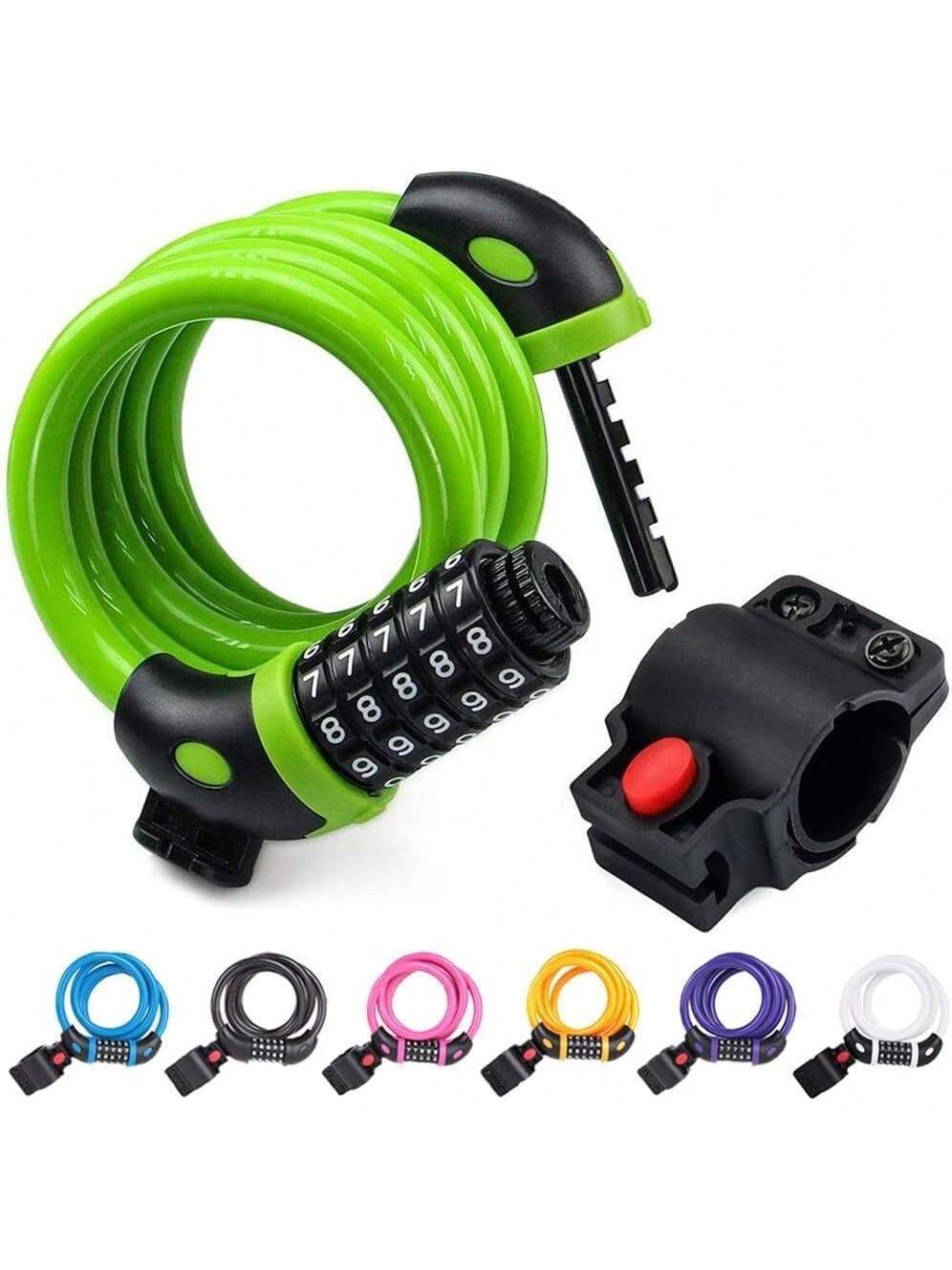 NDakter Bike Lock, 4/5.6 Feet, High Security 5 Digit Resettable Combination Coiling Lock, Heavy Duty Anti Theft With Mounting Bracket, 1/2 Inch Diameter (12mm)- SHEINEU