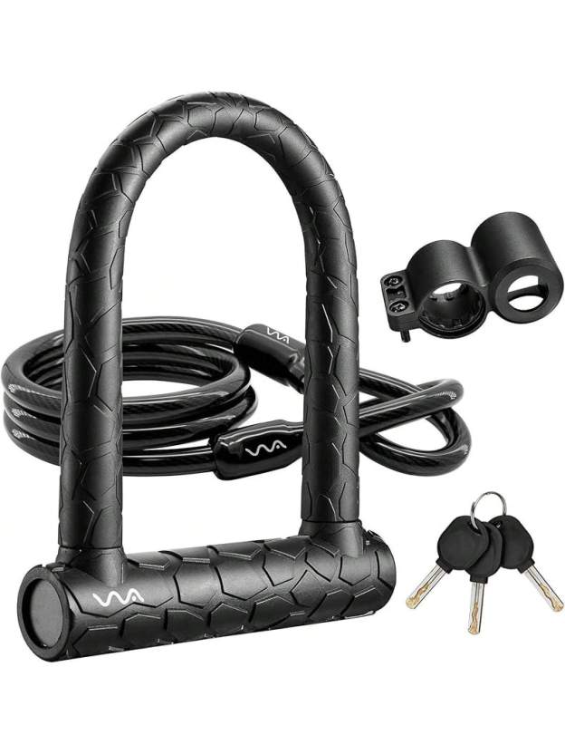 Bike U Lock,20mm Heavy Duty Combination D Lock Shackle 4ft Length Security With Sturdy Mounting Bracket And Anti Theft Secure Locks- SHEINEU