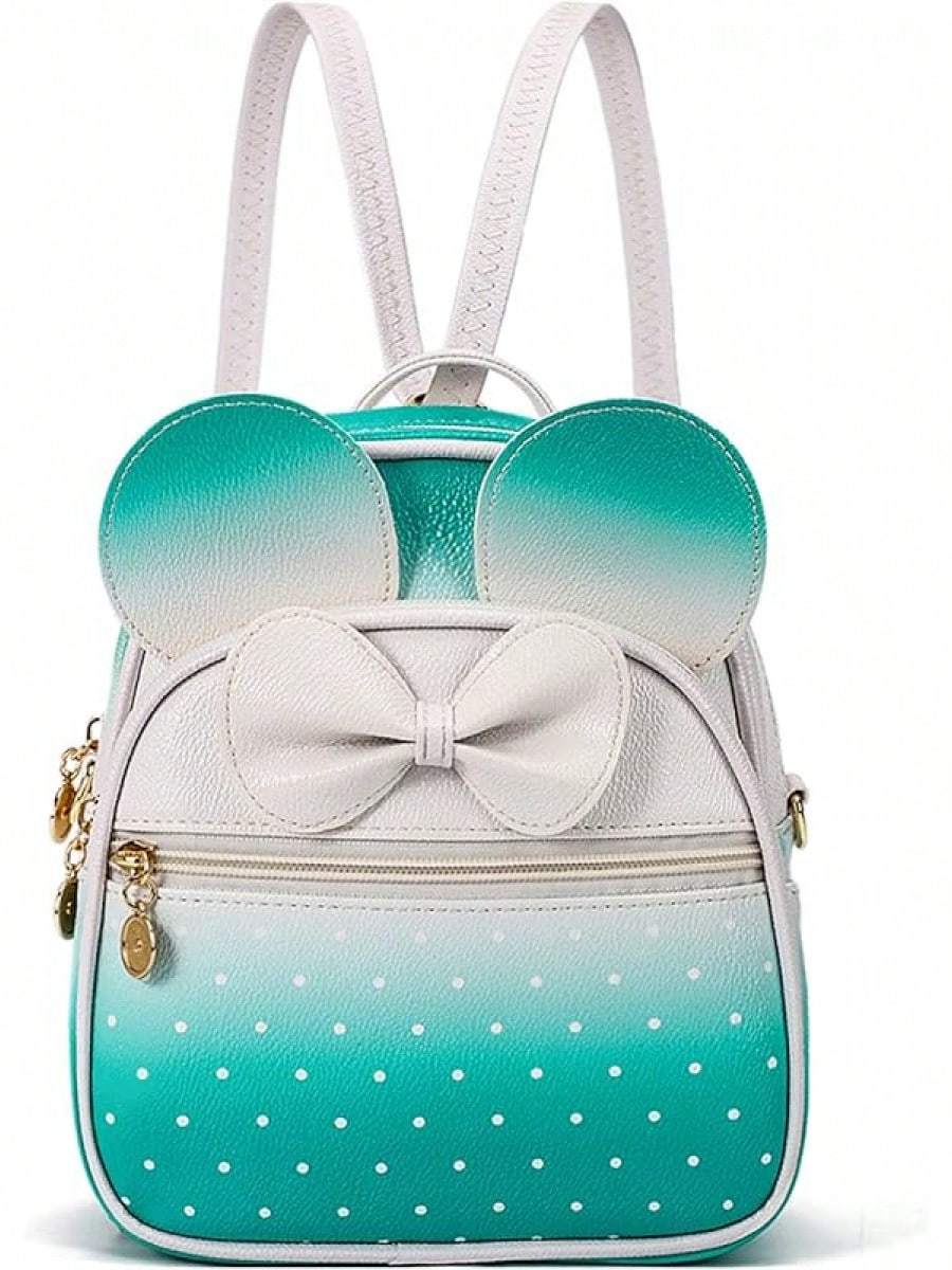 KL928 Girls Bowknot Polka Cute Backpack Small Daypacks Convertible Shoulder Bag Purse Women- SHEINEU