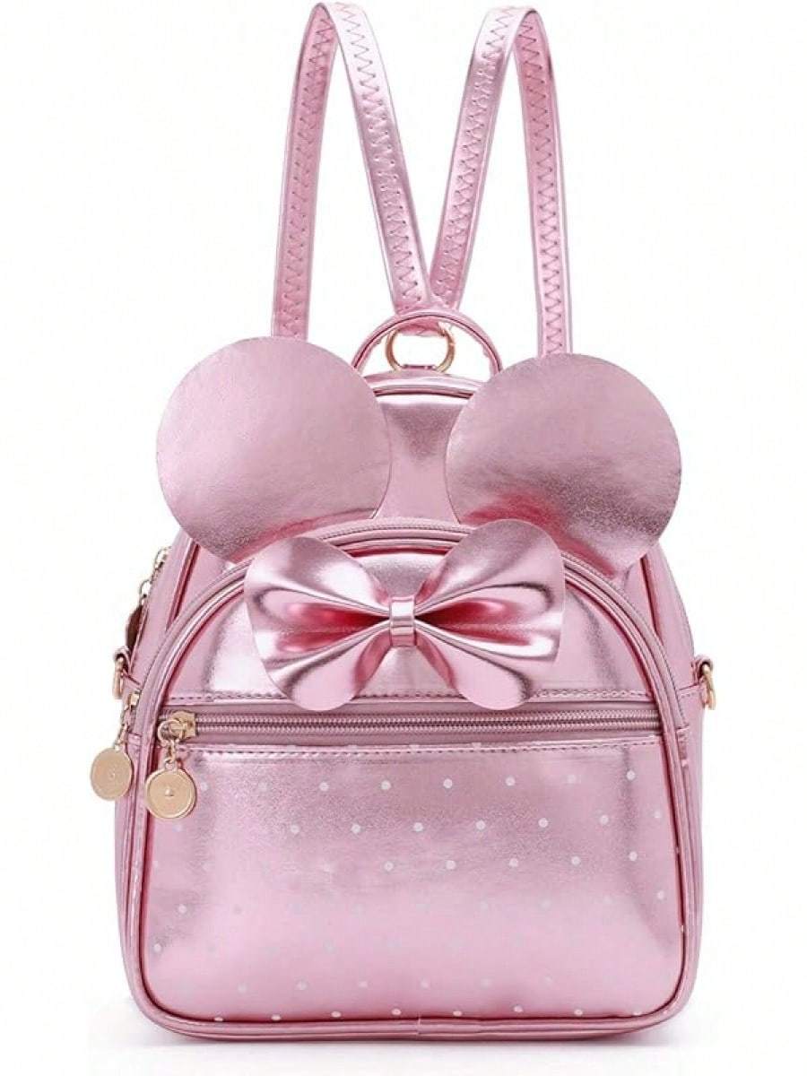 KL928 Girls Bowknot Polka Cute Backpack Small Daypacks Convertible Shoulder Bag Purse Women- SHEINEU