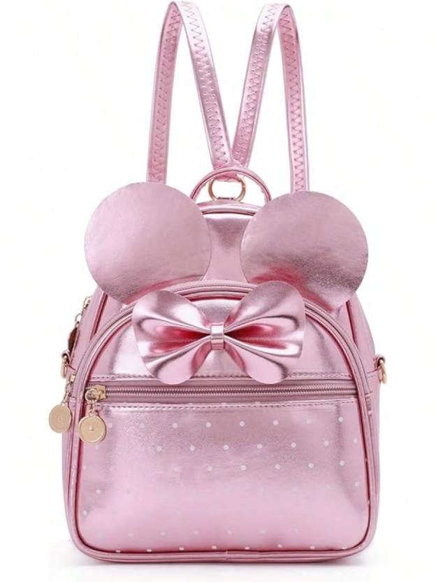 KL928 Girls Bowknot Polka Cute Backpack Small Daypacks Convertible Shoulder Bag Purse Women- SHEINEU
