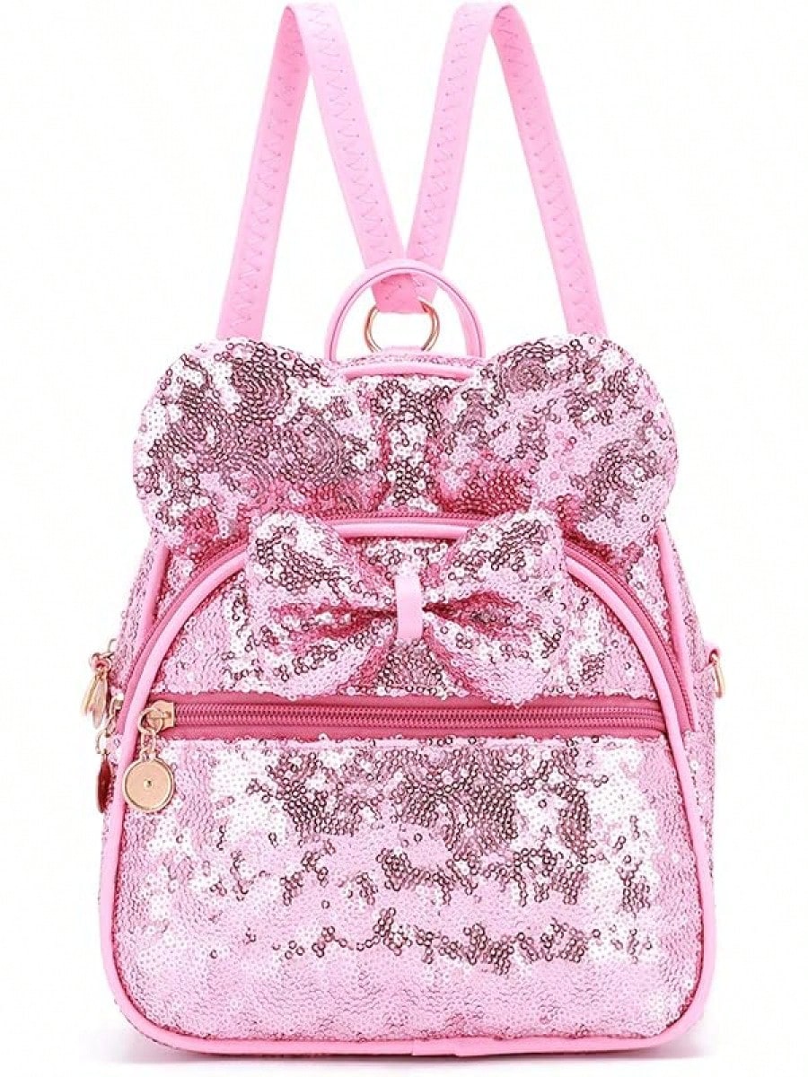 KL928 Girls Bowknot Polka Cute Backpack Small Daypacks Convertible Shoulder Bag Purse Women- SHEINEU