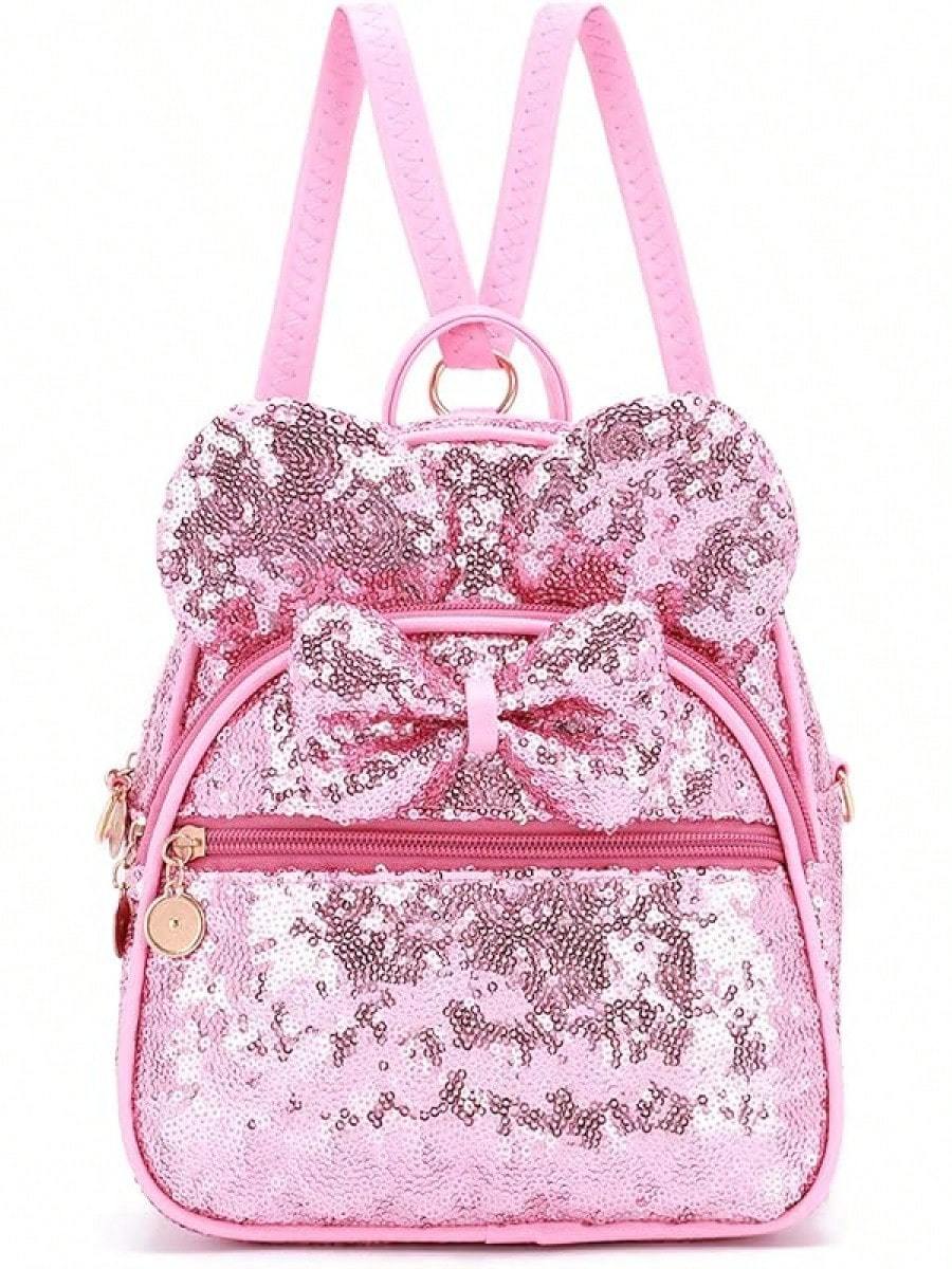 KL928 Girls Bowknot Polka Cute Backpack Small Daypacks Convertible Shoulder Bag Purse Women- SHEINEU