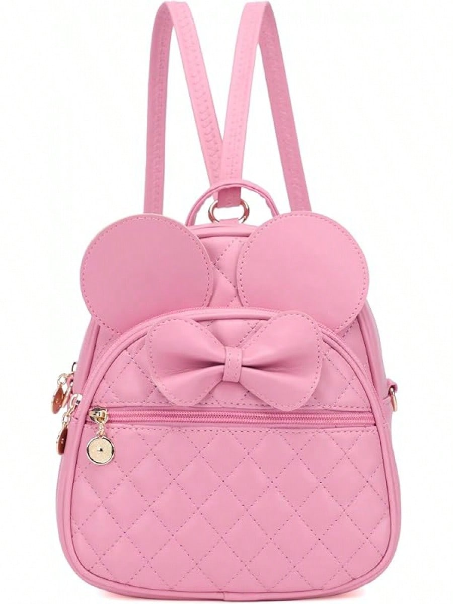 KL928 Girls Bowknot Polka Cute Backpack Small Daypacks Convertible Shoulder Bag Purse Women- SHEINEU