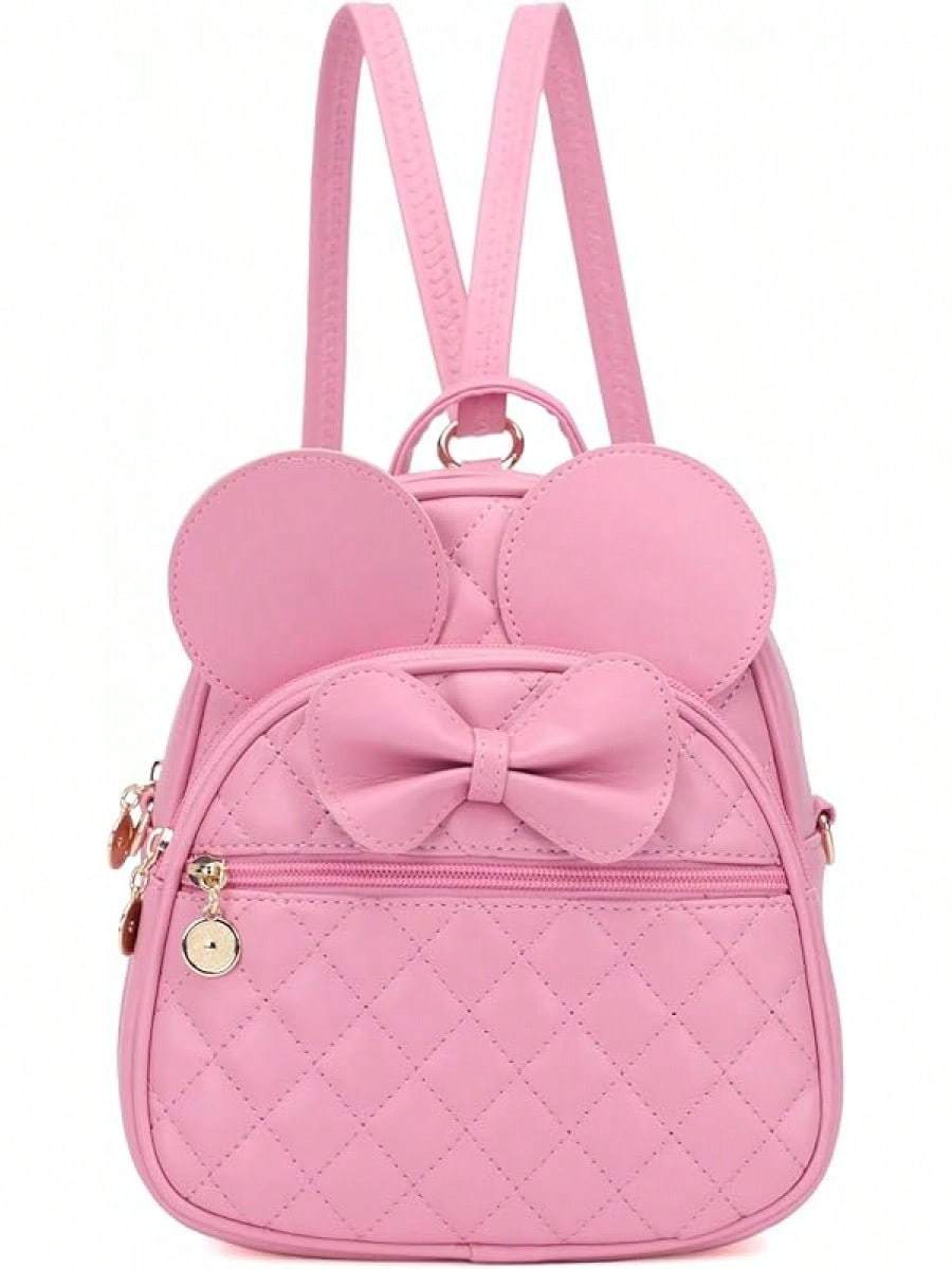 KL928 Girls Bowknot Polka Cute Backpack Small Daypacks Convertible Shoulder Bag Purse Women- SHEINEU