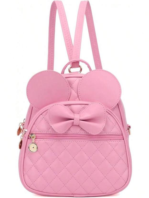 KL928 Girls Bowknot Polka Cute Backpack Small Daypacks Convertible Shoulder Bag Purse Women- SHEINEU