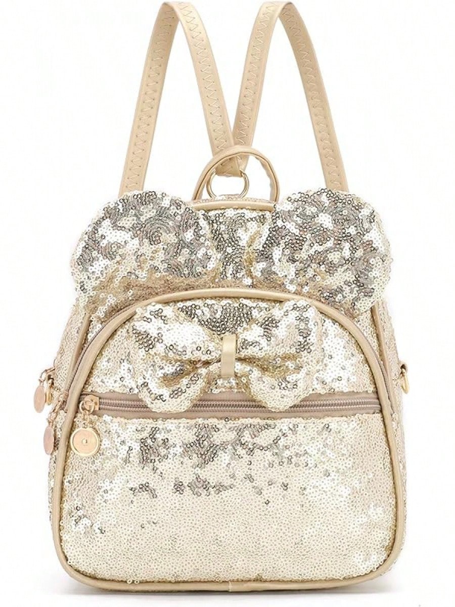 KL928 Girls Bowknot Polka Cute Backpack Small Daypacks Convertible Shoulder Bag Purse Women- SHEINEU