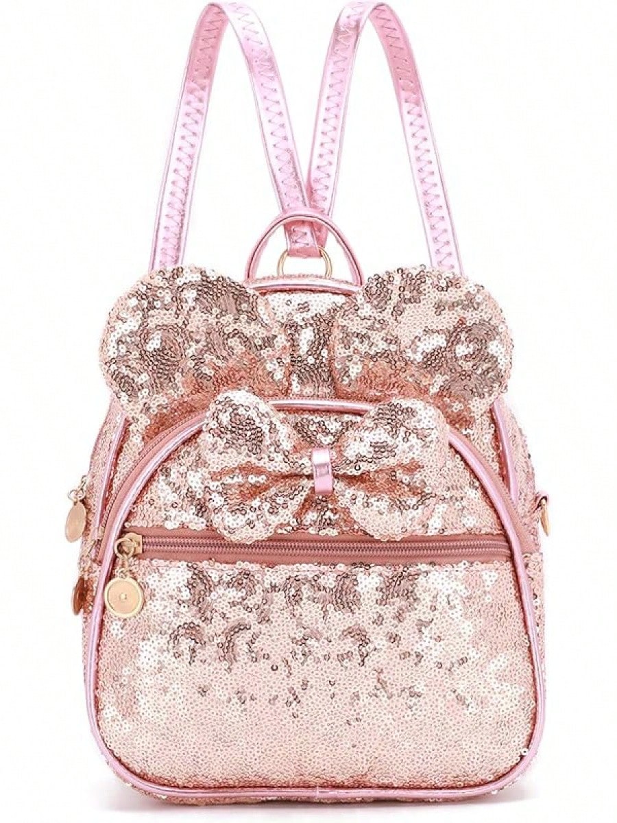 KL928 Girls Bowknot Polka Cute Backpack Small Daypacks Convertible Shoulder Bag Purse Women- SHEINEU