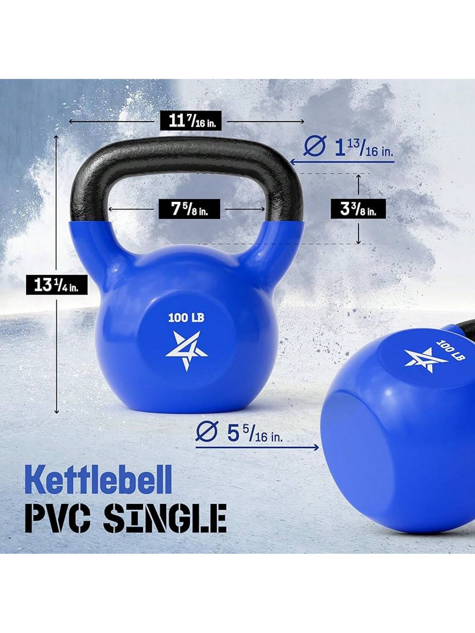 5-65lbs Kettlebells Vinyl Coated Cast Iron For Dumbbell Weights Exercises, Gym, Fitness, Full Body Workout Equipment Push Up, Grip And Strength Training- SHEINEU