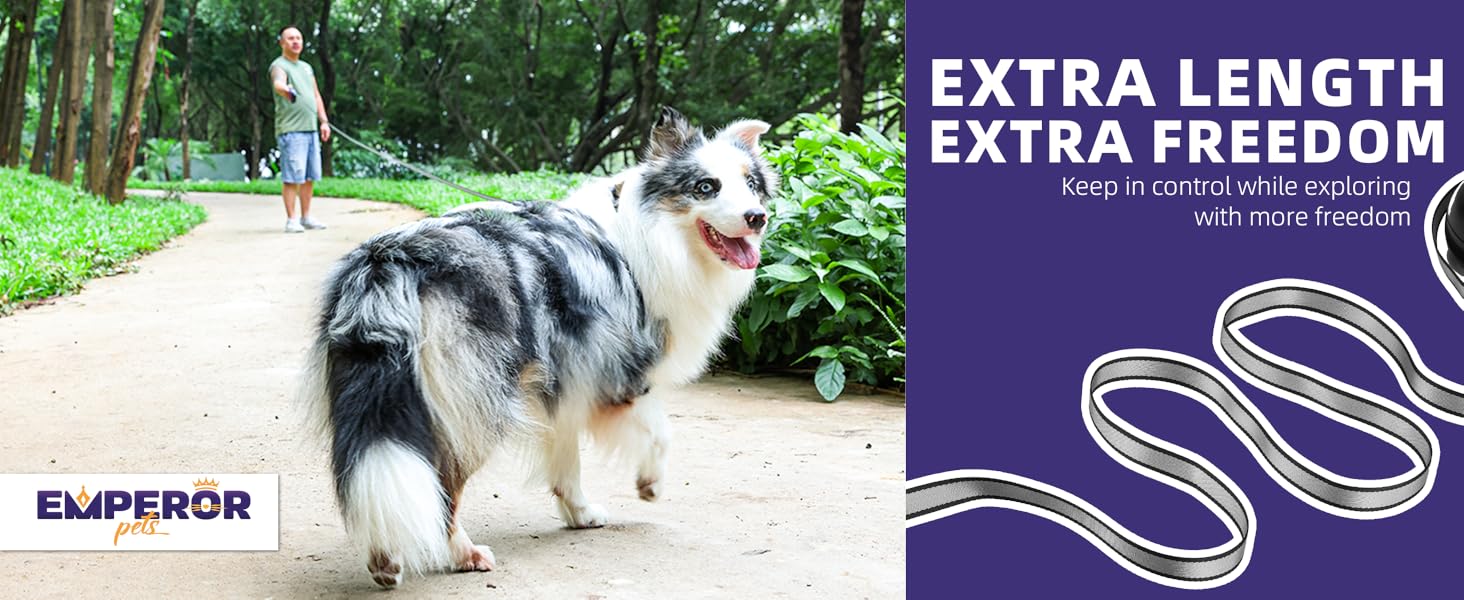 Emperor Pets | 26ft Heavy Duty Retractable Dog Leash - For Pets Up to 110lbs - Classic Series -Grey