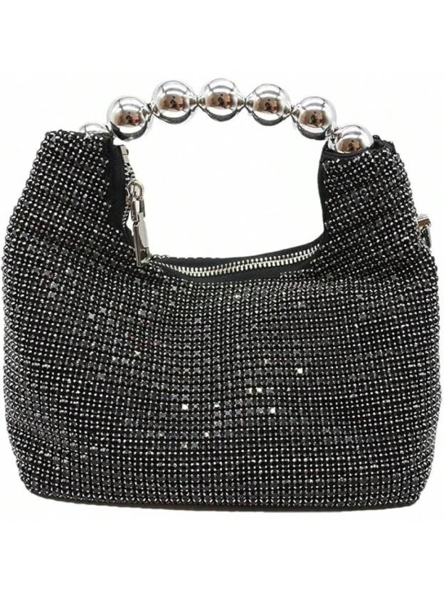 UMREN Bling Full Glitter Knotted Handbag Women Hobo Dumpling Bag Evening Clutch Crossbody Bag- SHEINEU