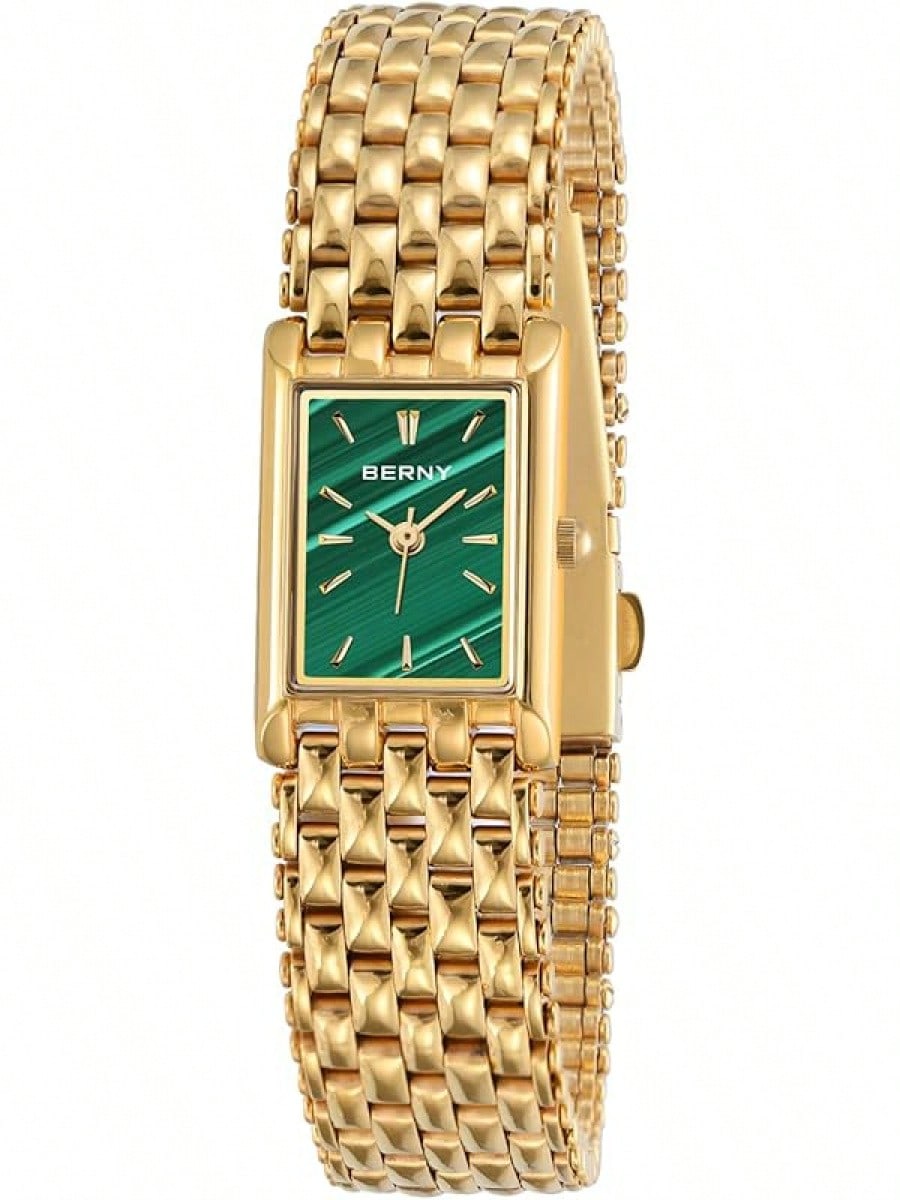 BERNY Gold Watches Women Updated Ladies Quartz Wrist Watches Stainless Steel Band Womens Small Gold Watch Luxury Casual Fashion Bracelet Tools Included- SHEINEU