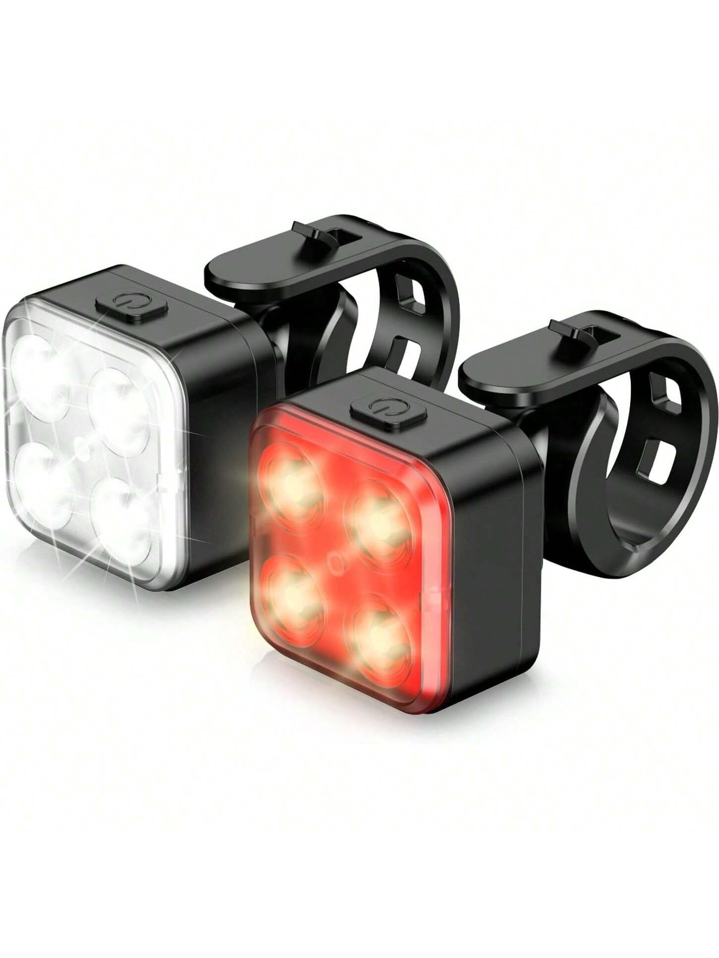 Akale Rechargeable Bike Light Set, LED Bicycle Lights Front And Rear, 650mAh Lithium Battery, Bike Headlight, IPX4 Waterproof, Easy To Install For Men Women Road- SHEINEU