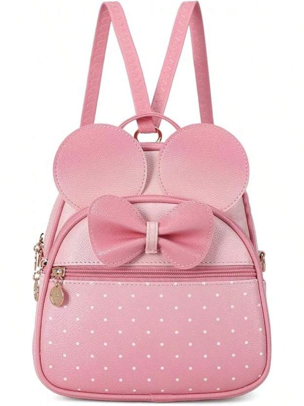 KL928 Girls Bowknot Polka Cute Backpack Small Daypacks Convertible Shoulder Bag Purse Women- SHEINEU