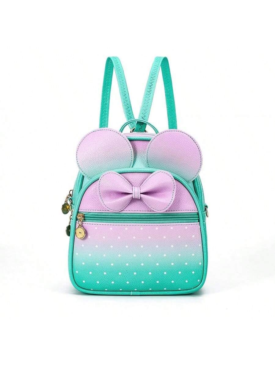 KL928 Girls Bowknot Polka Cute Backpack Small Daypacks Convertible Shoulder Bag Purse Women- SHEINEU